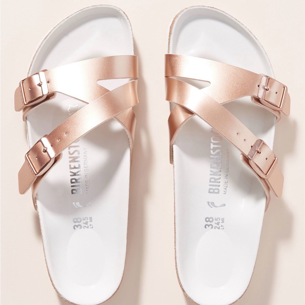 Anthropologie Birkenstock Yao Metallic Sandals 40 - Picture 2 of 15